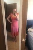 This dress was almost so cute. The material isn't great. Super clingy and static-y. The bottom of the dress has a little too much fabric. So since I have a long torso and short legs the dress didn't work. The fabric also bunches in the tummy area, not a great place to gather. - Jacqueline E.