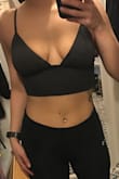 I love this bralette! It's so comfortable. I was really afraid a medium may have been too big for me, but it fits perfectly. This only this I wish was different would be the strap length. They are adjustable but I have them on the tightest it can go and I'm used to wearing my bras and tank tops fairly tight for extra support. I'll get used to it though. - Devon S.