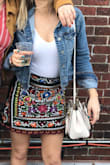 Bought this skirt to wear throughout spring/summer. The fit is great and I got multiple compliments on the design. Only complaint is that the embroidery doesn't carry over to the back side of the skirt. - Amanda M.