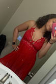 This dress was longer than I expected. It's beautiful and sexy, and I won't exchange for an XS because then I think the straps would be a little too tight. With heels I think the length won't be a problem, it just looks much shorter in the pictures. - Alyssa H.