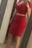 I bought a large based off other reviews. The top fits great, but the bottom is a bit big around the waist area. I can't wait to wear it for some professional photos I am taking! The few who have seen it love it! - Ana M.