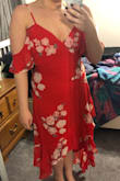 Dress is a little tight so it shows every imperfection of your body, but the color and style are gorgeous. The adjustable straps are a life saver.. I def recommend - even if you need to wear spanx. - Nicole M.