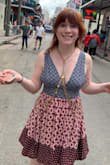 Loved this dress and got tons of compliments. The medium was too big and I was worried about the lack of support. The small worked better, it did have some side boob action though. - Rebecca L.