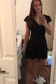 I still love this dress! The good thing is my sister and I can share it. She's a lot bigger in the chest so it fits her better. The shoulders are too large on me, so with certain bras it falls a bit and shows in the v neck line. But super cut and flirty! - Karen T.