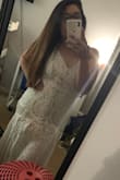 I was nervous to order online, I decided to buy it based on the customer pictures posted, right off the bat, I love this dress. I wish it was just a tad bit looser but it does fit my body like a glove. I'm smaller on the chest area so I was worried about that, HOWEVER, adjustable straps!!!! It's long, might have it hemmed at the bottom, but not too bad! I will be using this dress as my reception dress! Thank you! - Liliett D.