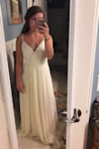Really pretty dress. Loved the way it fit. I wanted white but they were out of my size so I tried cream but I didn't love it. - Carli K.
