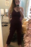 I was a little nervous for this purchase cause I wasn't sure how it would look on me, but I absolutely loved it! I don't normally like tight fitting jumpsuits, but this one is perfect! It runs a little big so even though it's more form fitting than other styles, there's still room to move around! I was also concerned about what type of bra I would wear with this, but once I tightened the straps I didn't even really need a bra at all! - Demi J.