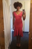 This dress is beautiful! The color is vibrant. The sizing is accurate. The fabric is soft. I bought this dress for an interview. It's a perfect hybrid between the desire to be cute and professionalism (also it gives a skinny gal some curves)! - Jaleria R.