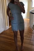 I absolutely love this dress especially the light blue color!! Perfect for a Semi formal or cocktail party, no need to wear a bra because it has good support too. I got a small and it fit perfect. - Molly O.