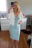 I loved how this dress fit, stretchy but form fitting and flattering, very sexy!! I wore it to a day time party with a light sweater over it to cover up a bit, but I will definitely wear it again to a nighttime event in the summer! - Rachel C.