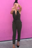 I loved my jumpsuit. It's perfect to dress up or down. I got an xs like I always do. The length hits at the perfect spot and the cleavage isn't too low. - Alesya