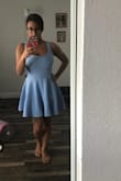 This dress is stunning on my body and hugs my body tightly. You can wear a bra with it if you want to, however I didn't need to with this dress since it held them perfectly (I did the jump test and it worked!). The quality is amazing and its well sewn together! A must buy! - Nicole M.