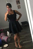 This dress is beautiful and compliments almost any body shape. The material is really good quality as well. It's the perfect date dress or to wear out on a girls night out! You can wear a bra with it however i didn't have to as the dress held the girls perfectly. This dress is a must buy for your wardrobe! - Nicole M.