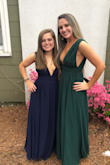 I wore this dress for my formal and so many other girls had this dress but the color made me stand out!! (In a good way) The only problem I had was the hook on the back felt like it was gonna bust and I ordered a small, but if I would've ordered a medium my boobs would've fell out, I had it altered to have the hook moved down and it fit perfectly!! (The pic first is me and my little wearing the same dress) :))) - Madison C.