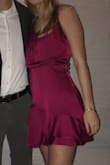 The material was good, but it was wrinkly even after steaming it. I got a small and it fit well with the adjustable straps. Perfect for a date party! - Elizabeth Z.