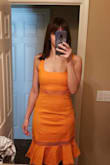 I love this dress! I originally purchased it in orange, but I returned it and repurchased the magenta. I thought the dress was a lighter or yellowish orange, but in person it's more of a bright orange. It didn't compliment my skintone very well. The magenta is beautiful- more purpleish red than pink like I've seen on other dresses. I typically wear a XS, and this dress fits true to size. This is my first time ordering from Lulus, so I was nervous about the quality of the dress. I am SO happy. The quality and price point are in line. - Jessica G.