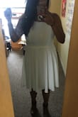 I purchased this dress for my college graduation and I am obsessed with it! It is the perfect length (right at the knee for me) so it is very cute and weather appropriate but still classy.
The fit is also perfect! I was concerned when I ordered that it would be too small because of my large bust but it fit true to size and hugs my curves perfectly.
I'll probably pair this with colorful earrings, necklace and tan block heels. - Swati S.