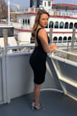 This dress is so flattering and fit my body like a glove! The material is thick and stretchy, so it literally forms to your body and curves. I got the dress in black which is perfect for any occasion and season! The straps were slightly loose, but a little bit of dress tape kept everything in place the whole day! I got a dress size medium. (: - Tina P.