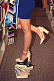 These heels are stinking cute. I'm obsessed. Perfect for my graduation photos, and they have the gold accent! OMG - Jennifer M.