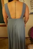 Beautiful, flowy dress. The back was beautiful but the front didn't win me over. Even with a bra, it still was kind of loose and didn't hold my chest the way I wanted. However, like I mentioned the back is beautiful! - Yer V.