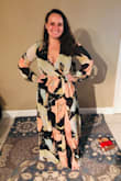 This dress is beautiful & super comfortable. They only issue I came across was that it's right under the arm pits. I have to have my boyfriend take it off because I'm worried it's going to rip if I try myself. But other than that this dress is awesome. I can not wait to wear this dress to an event. - Ashley P.