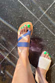Finding a cute blue sandal is always a challenge but I like the simplicity of this one and the color. - Danielle F.