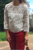 This is perfect. I wore it with a pair of red pants for Valentine's Day. - Miriam J.