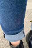 I'm 5'4 and wear 6/7, I love the color of the jean and it fits perfectly. The only downside is it's too long and I always have to fold the ends of the jean. Also, the strings are kinda hard to maintain... But I wear these jeans every day! - Minjoo K.