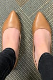 I have owned plenty of leather flats before & find that they are relatively comfy, but these are SUPER comfortable! They match so well with everything and are the perfect spring shoes for office summer time wear (for those of us who can't wear open toe to work)! I've gotten many compliments on them. The leather is very high quality. I even got them a little wet earlier today and was paranoid it would mess up the leather, but the spots quickly faded without leaving little stains. I'm in love! - Rhiana H.