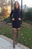This as an amazing sweater dress. The material is thick and yet form fitting. My only complaint is that it is a little too long for my preference. - Ashlyn H.