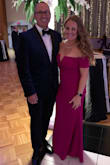 I ordered this dress in small and medium to see which fit better and I went with the small. Wore to a gala and got sooooo many compliments. The magenta color is such a pretty pop. The material was the perfect weight. Because I'm 5'1, I did get about 4" cut off the bottom. - Heather F.