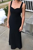 This dress is so flattering! It's made of thick material and it is lined, so it helps to smooth out any little lumps or bumps (but still make sure you wear a thong or similar for no VPL since it is form-fitting). I am not busty at all so I felt the top half of the dress was a little too loose for me, even with a push-up bra. The bottom half of the dress fit me like a glove and was not too tight at all. I possibly could have sized down to a small, but I'm happy with the fit of the medium. Extremely comfortable and easy to walk in. This dress is the perfect blend of elegant and sexy without showing too much skin. The straps are comfortable and won't have you pulling up your dress all night long. I love this dress! It's very simple and understated but definitely a stunner. The mermaid silhouette makes for a very flattering fit and gives you a beautiful hourglass shape. Got tons of compliments! - Ashley I.