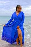 I wore this dress for my one year anniversary photo shoot, and it was a hit! I'm not a fan of ordering dresses online, but this fit me perfectly! The royal blue color was so vibrant and it flowed perfectly in the wind. I can't wait to wear it again. - Tracy L.