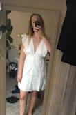 I am so bummed this didn't work out. I really carefully measured myself. I think the dress runs true to size, but it just plain didn't look right. I am 6 feet tall, and the dress was literally KNEE length, which isn't what I was expecting from a mini dress. Additionally, the shoulders fit very bizarre. I felt it really lacked a shape. For what it's worth the fabric was really pretty and nice quality. Dress adds like 15 pounds. - Zadie O.
