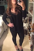I loved the look of this blazer but when I went to order, the only size left was L. I was nervous it would be too tight based on other reviews but placed the order anyway (Lulus returns are so easy and efficient, I often order two sizes of the same garment). I have broad shoulders and many others stated it was tight in the arm/shoulder area. To my surprise, it fit me perfectly! It was just what I was looking for and the gold zippers were a nice touch. I paired it with the Sweet Fling Mesh tank (wanted something long to cover my butt) and leather leggings and the compliments were endless. - Tess F.