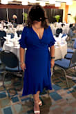I love this dress! The only thing I would change is the cleavage. It is too low! I had to use a pin. Next time I will wear it with a nude bandeau. Otherwise, I love it! - Adriana A.