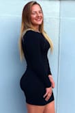 I got this dress for a banquet, and it was better than expected. Material is soft, not thin enough to see through, but thin enough to not be hot. It accentuated my curves nicely. - Anna S.