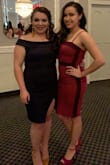 I wore this to a quinceanera and I absolutely loved. It was a little big but nothing to bad. It was super comfy and I got lots of compliments. The off shoulder doesn't move because it has the lining so it sticks to your skin. I'll definitely be re-purchasing this in another color! - Alejandra C.