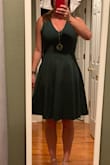 Nice flattering look! Material is a little stretchy so it forgives and super comfortable. - Kristen D.