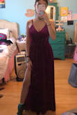 The dress was very comfortable and a gorgeous material, but I ordered an XS and it was still quite large (surprisingly around the chest, where I was worried about it being too small). The straps I have to alter, but once I put a sticky push up bra with it, the fit was way better. Overall I would recommend this dress since the alterations are very easy and the dress is still gorgeous. - Lili K.