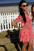 I ordered this dress for an outdoor event. I received tons of compliments. Fabric is pretty light without being see-through. I had to wear a bralette and pin the boob area.  It was a lot showing even after pinning it.  
Still, I would probably buy it in more colors.  It was extremely flattering. - Bersabed R.