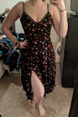 I love this dress even more than I'd hoped! It fits perfectly, and now I want it in every color. Such a perfect length with a little added sexy from the slit. I'm 5'6'' and about 145 and the Medium was perfect. I thought about sizing up but am glad I didn't. 10 out of 10 --would recommend!! - Amanda A.