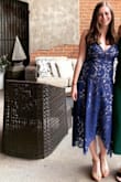 I love this dress! I bought it to wear to a spring wedding. I usually have trouble find dresses that fit my bust (36DD) but read other reviews saying the dress had room at the top. I didn't even need to wear a bra with it and it fit great, and the adjustable straps were key. Also, I'm 5'3" tall but the dress was a good length - it didn't need to be shortened at all. I got so many compliments about the dress and the blue color. So happy I ordered it! - Nina O.