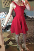 Got this dress for graduation and I love it! The material is nice and thick feeling so it smooths any potential bra strap squish and what not. Also keeps a nice natural bell shape which feels very elegant and cute. - Hannah B.