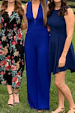 This jumpsuit is fabulous!!! I got so many compliments on it. The blue is beautiful and true. I am 5'7 with a longer torso and the medium was a perfect fit length wise - It never felt tight or looked like it was pulling to create a "wedgie" and with heels on it was the perfect length for me. The top area was also a good fit but could have been better for me. I am small in the chest so a size small would have been the better fit for that area but the medium was still good- just had to pull the straps in the back occasionally to keep it tight. Might have the straps taken in just a tad. The waist was also a great fit, not too tight or too loose. - Kayla S.