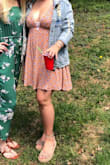 Love this light, flowy dress! Only complaint is the straps are very a little loose and they felt like they were falling the whole time! Because of my bust, I wore a bralette with them but otherwise, this dress is perfect! - Maddy H.