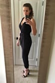 I loved everything about this jumpsuit! It was the perfect balance of being fitted just enough while also being 100% comfortable. I dressed it up and wore it to a wedding, but it could easily be dressed down as well. I will definitely be wearing this piece again. :) - Anna S.