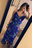 I bought this dress for my brother's wedding on the beach this summer and I am so happy with my purchase! I am 5'5" and 180 lbs. I bought a large and it fits perfectly! It is super flattering! I like that it has adjustable straps, it hugs all the right places and hangs in all the right places! It's comfortable, good quality,  and I'm so excited to wear this beautiful dress on the beach! - Jamie P.