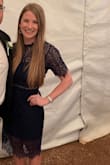 I love this dress! It is a mix between classy, yet flirty. It was a nice length on my legs, covered my chest, but the lace detailed allowed for skin to show. Comfortable and not too tight at all. Wore to a wedding and it was perfect. - Lacey D.