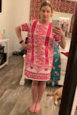I ordered an xs and it was way too loose. I understand shift dresses aren't meant to fit right, however this was just too much. The detail is gorgeous, the pink coloring is gorgeous, just not a flattering fit. I ended up returning it. - Lacey D.